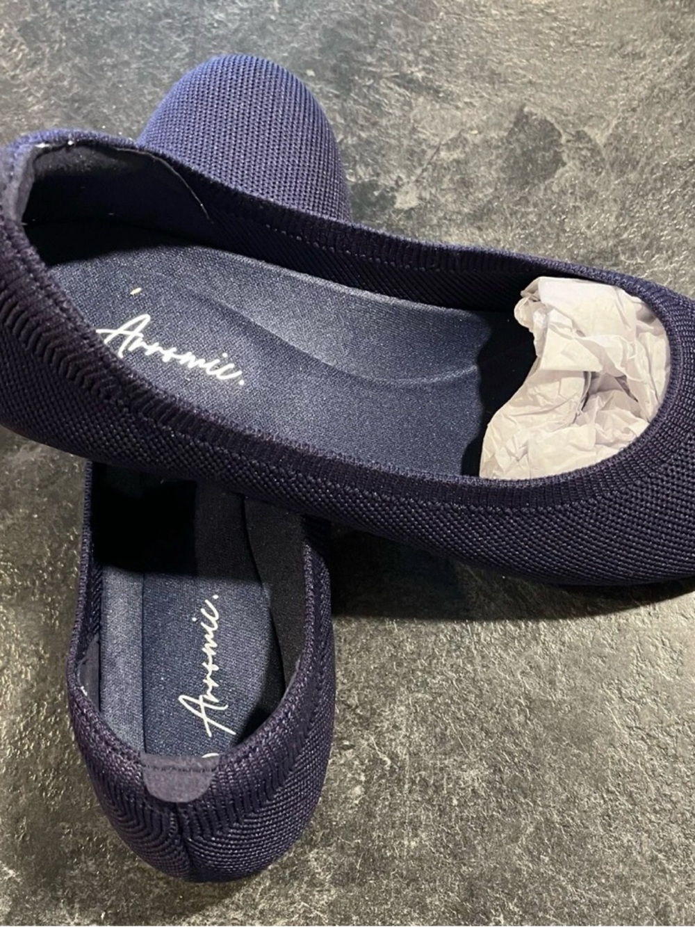Arromic Flats Blue Washable Round Toe Knit Ballet Flats Shoes Women’s Size 8